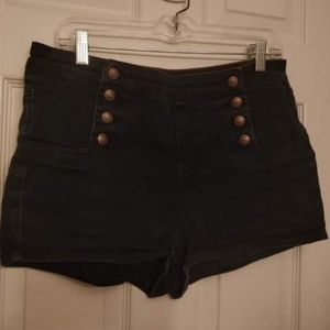 High waisted jean shorts